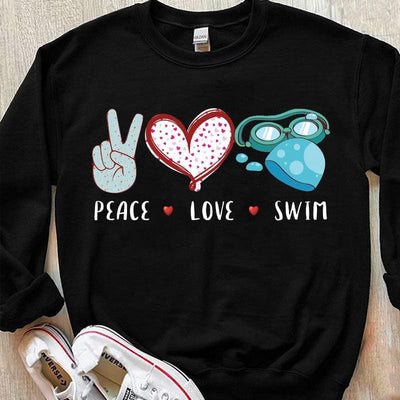 Peace Love Swim Swimming Shirts