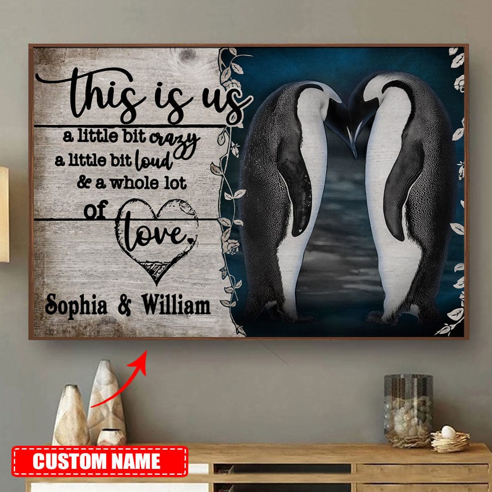 This Is Us Personalized Penguin Poster, Canvas