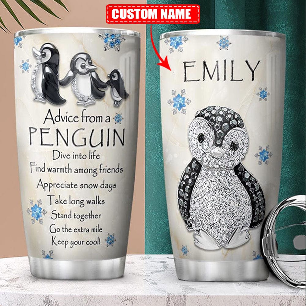 Advice From A Penguin Personalized Tumbler
