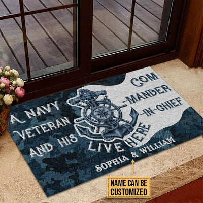 Personalized Navy Veteran Doormat