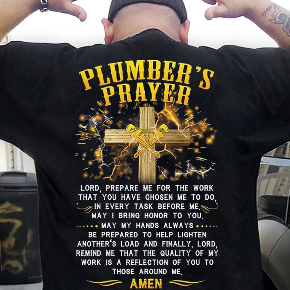 Camisas de oración de fontanero con cruz