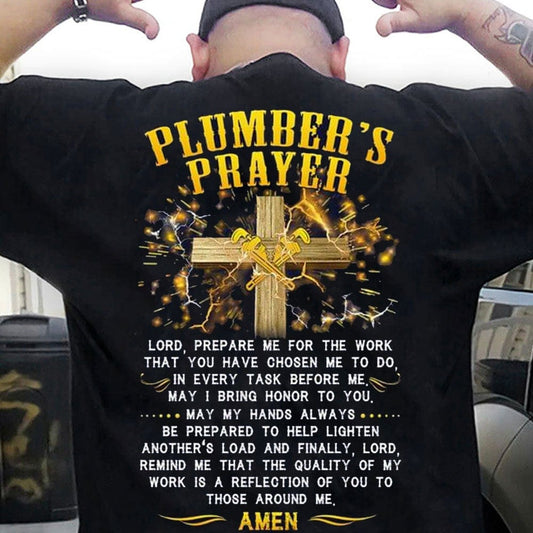Camisas de oración de fontanero con cruz