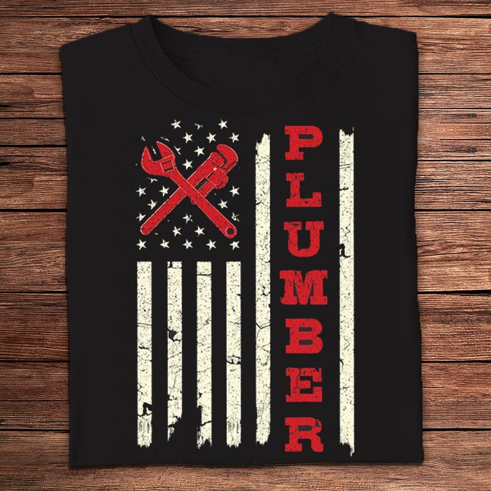 Camisetas de fontanero con bandera estadounidense