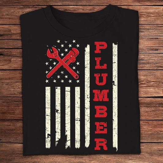 Camisetas de fontanero con bandera estadounidense
