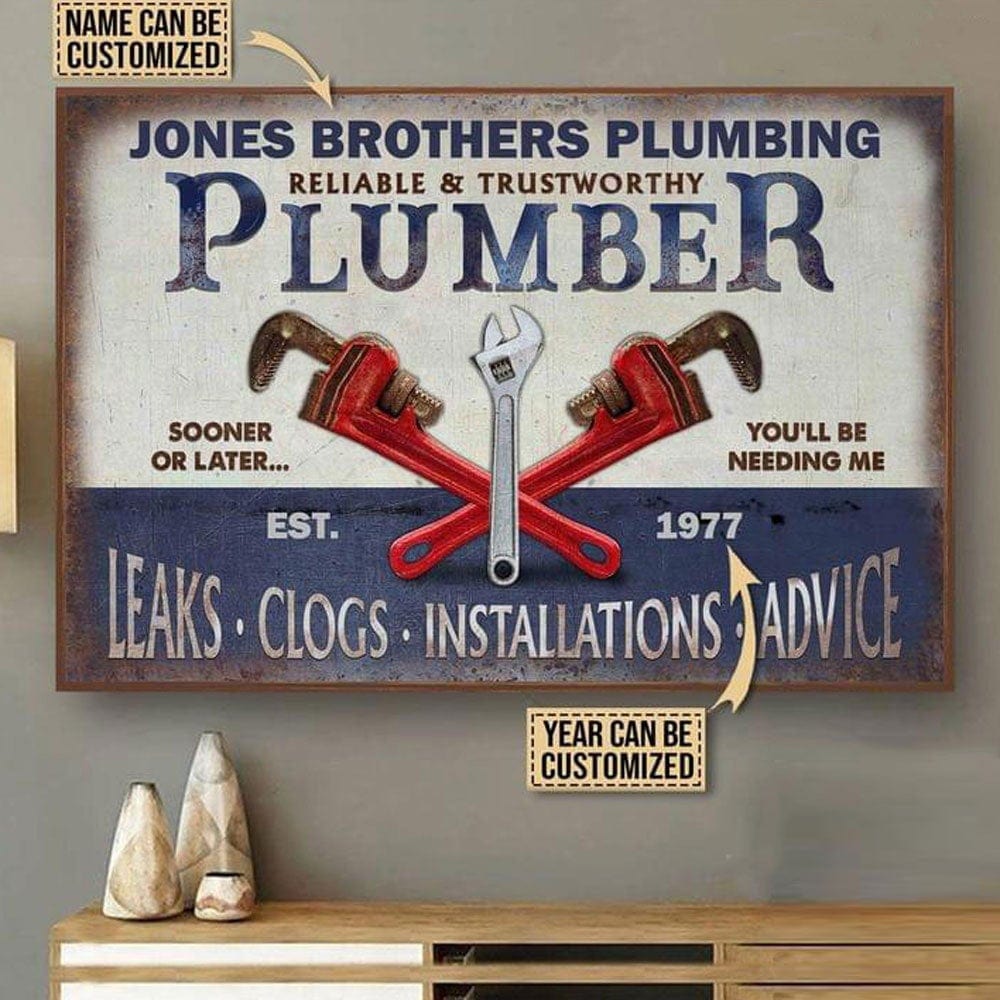 Personalized Plumber Poster, Canvas