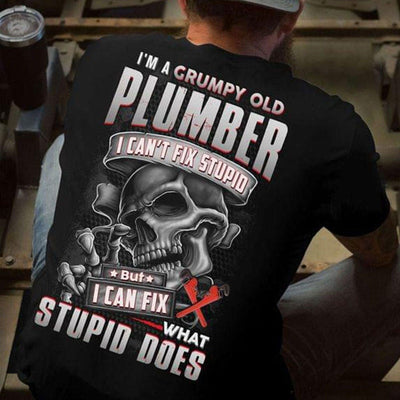 I'm A Grumpy Old Plumber Skull Shirts