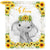 Personalized Elephant Sunflower Fleece & Sherpa Blanket