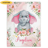 Personalized Elephant Fleece & Sherpa Blanket