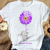 Alzheimer's Awareness T Shirts With Elephant And Sunflower