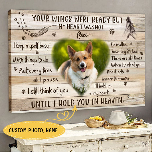 Tus alas ya existían pero mi corazón no Póster conmemorativo personalizado para mascotas, lienzo