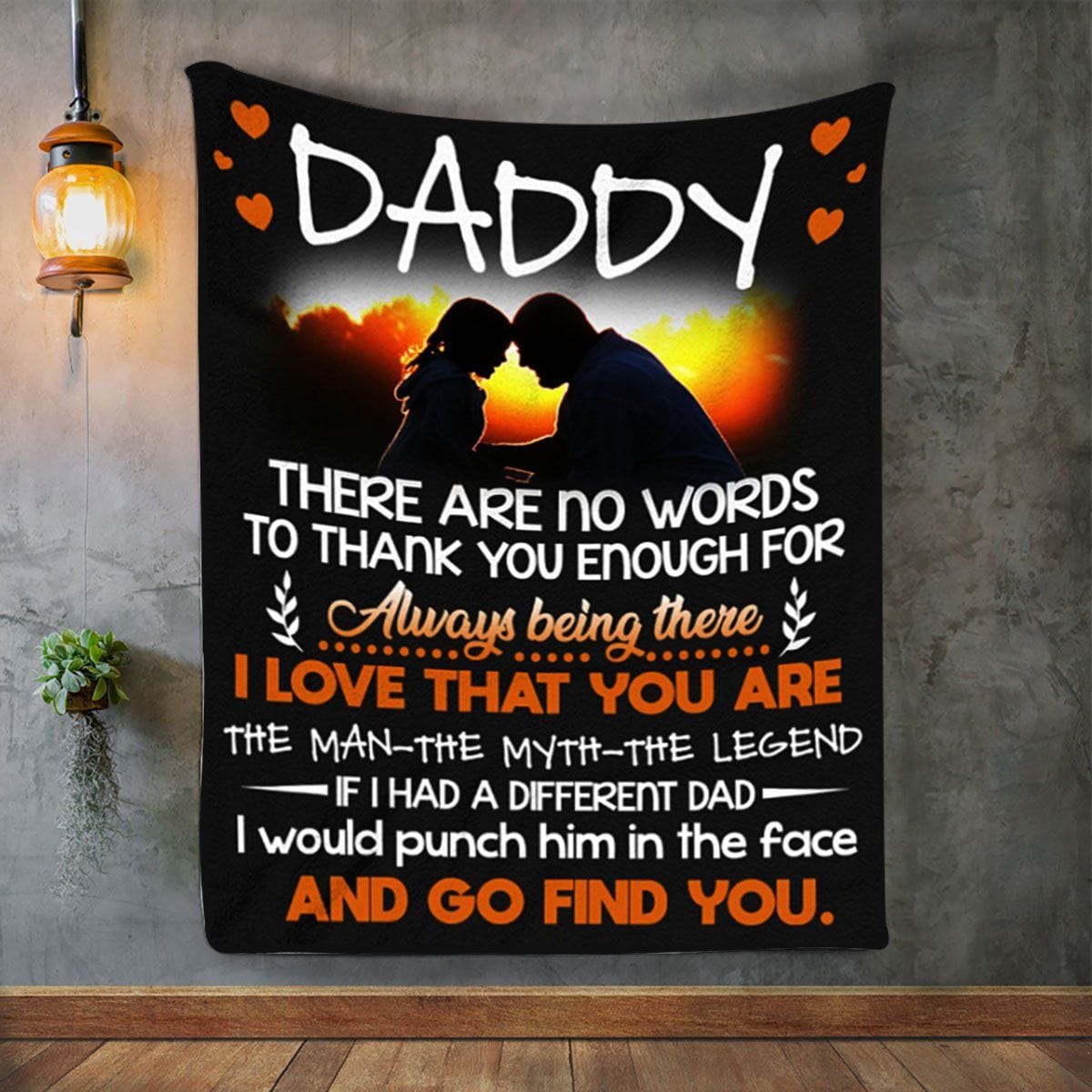 Daddy There Are No Words To Thank You Enough Father's Day Blanket