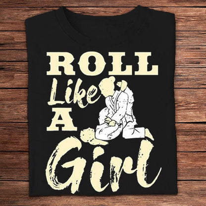 Camisetas de Jiu Jitsu que ruedan como una chica