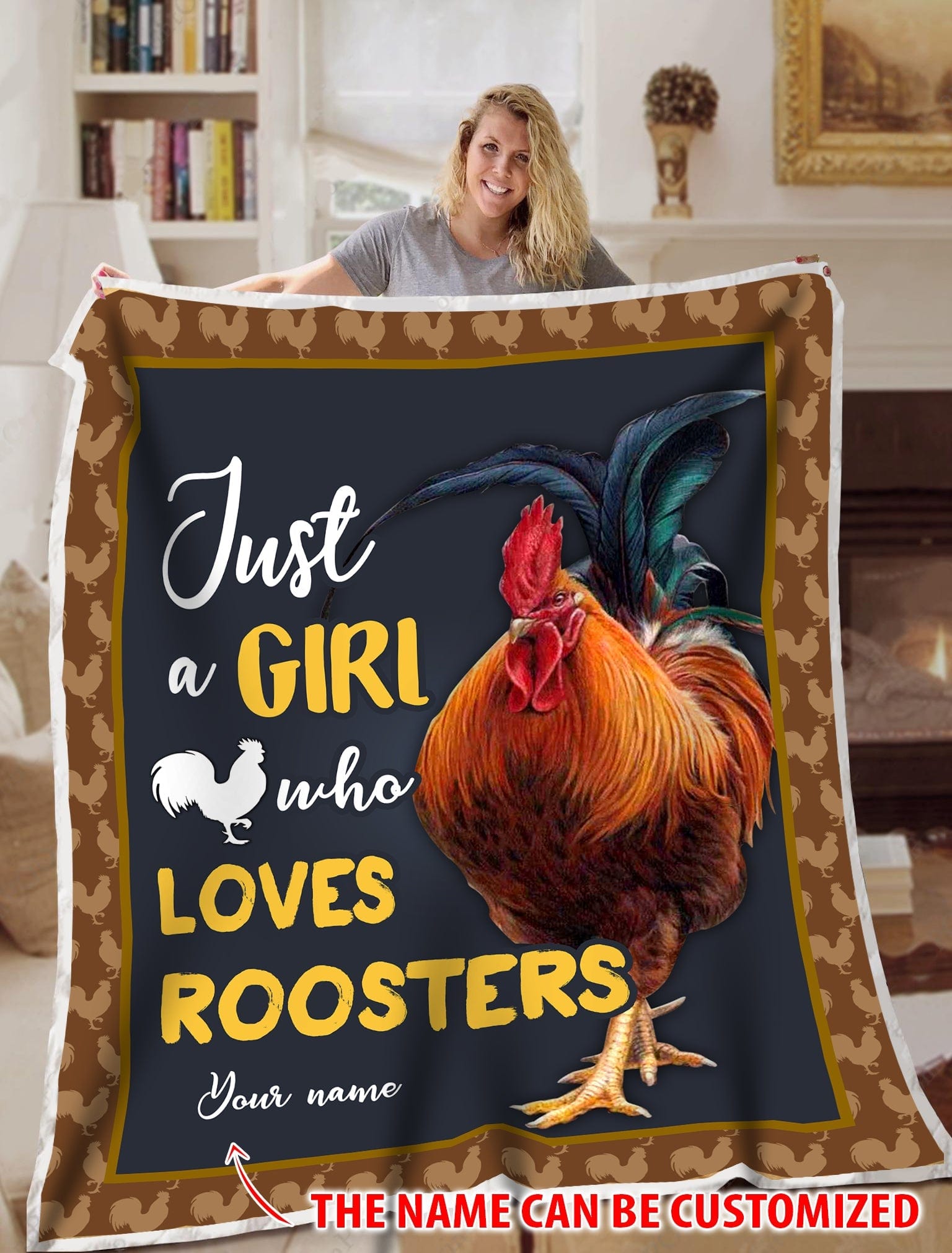Just A Girl Who Loves Roosters Chicken Blanket