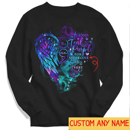 Camiseta personalizada "You Matter", "I Wear Green &amp; Purple For Someone I Echo de menos todos los días", camisetas de concienciación sobre el suicidio