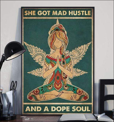 Hippie Girl Got Mad Hustle And Dope Soul Vintage Hippie Poster, Canvas