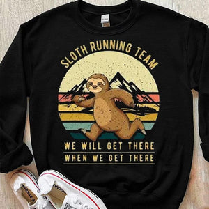 Camisetas del equipo Sloth Running Llegaremos cuando lleguemos