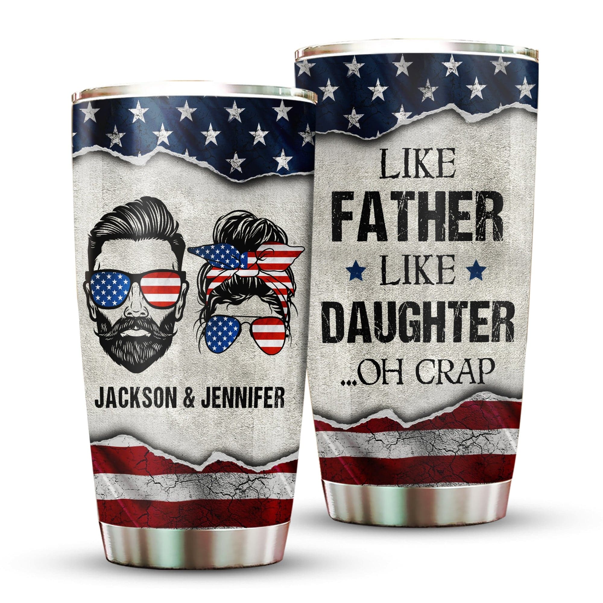 Personalized Like Father Like Daughter Oh Crap Father's Day Tumbler