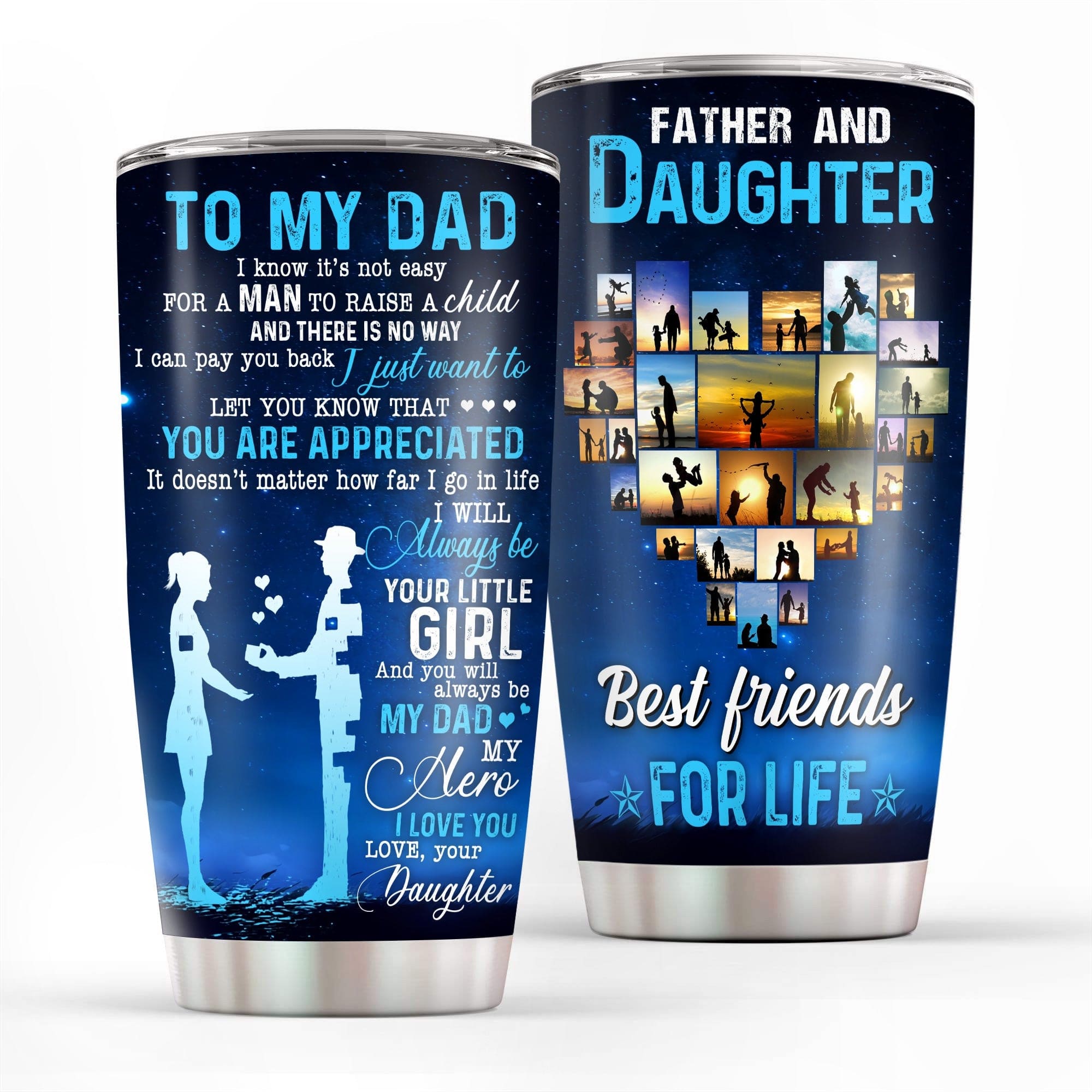 Father and Daughter Best Friends For Life Father's Day Tumbler