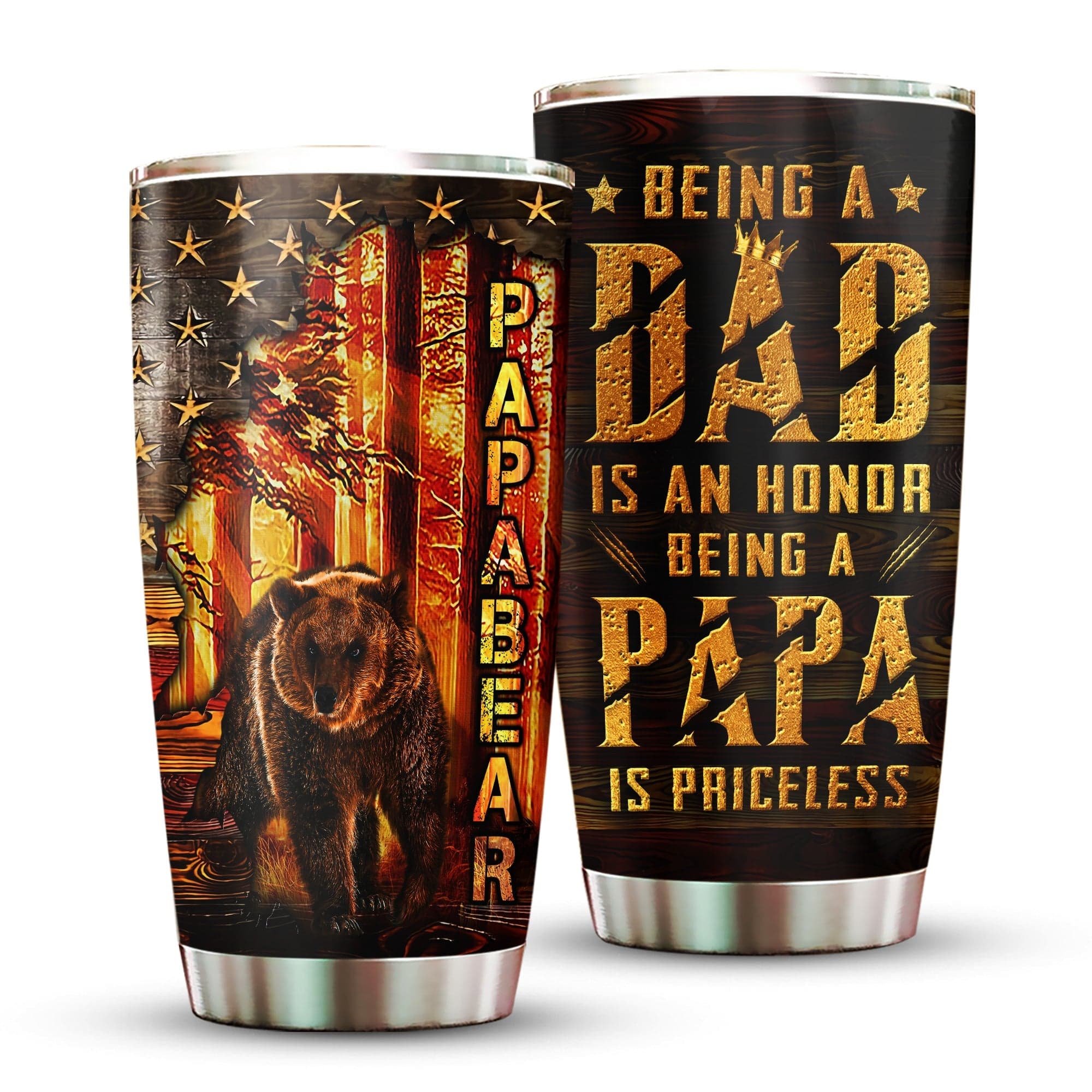 Papa Bear Being A Dad Is An Honor Father's Day Tumbler