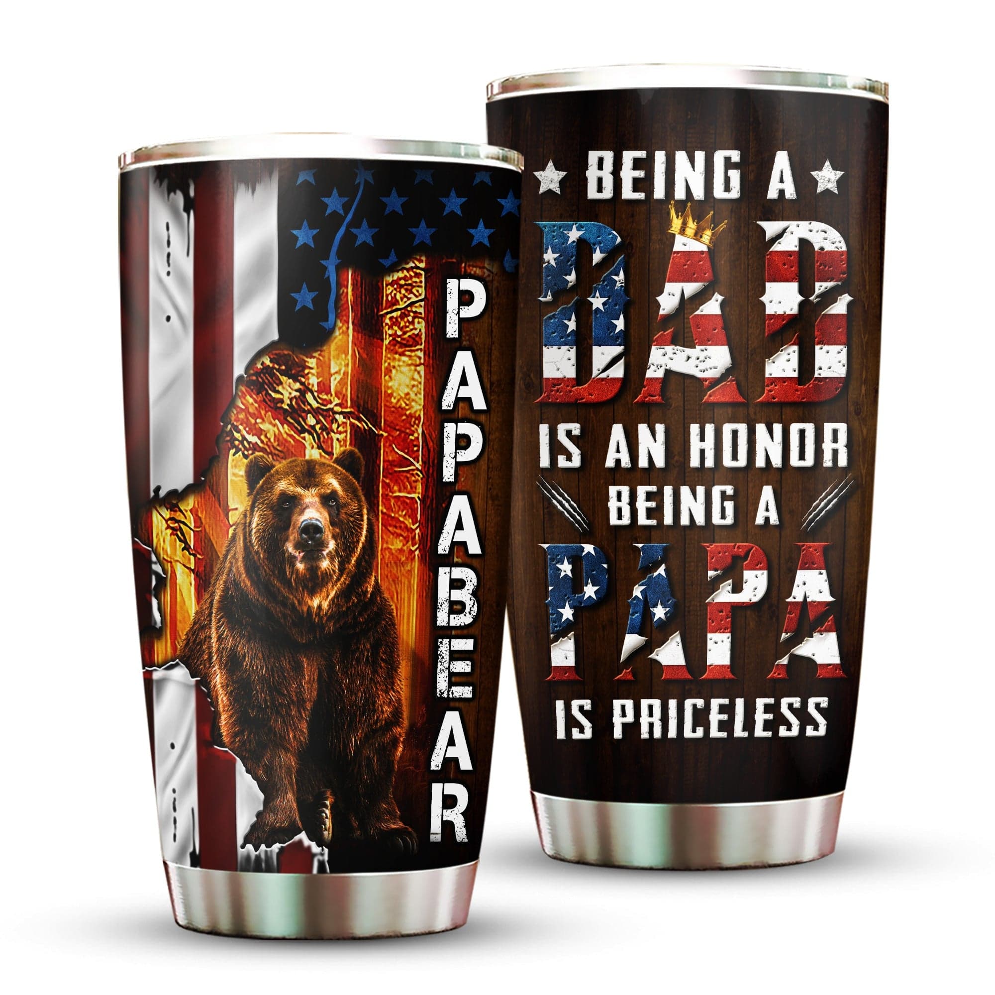 Papabear Ser papá es un honor Vaso del Día del Padre