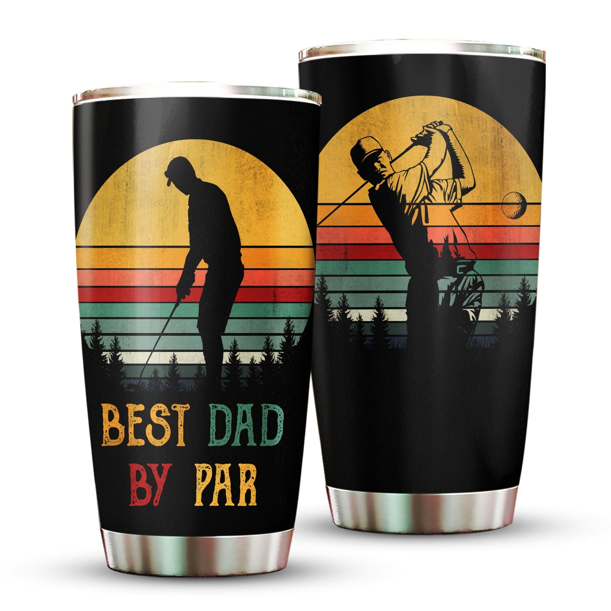 Best Dad By Par Vintage Golfer Father's Day Tumbler