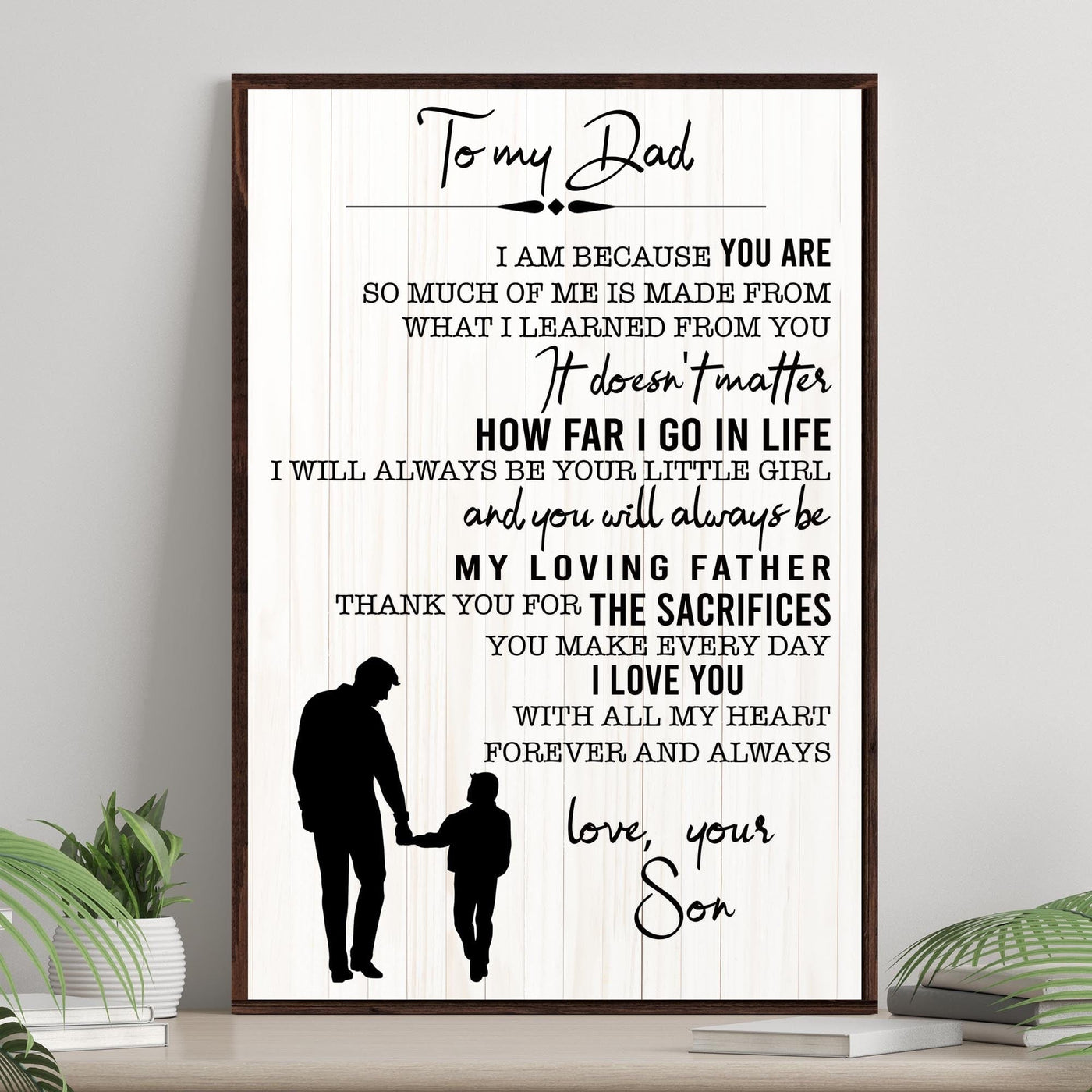 To My Dad Love From Son Father's Day Poster, Canvas