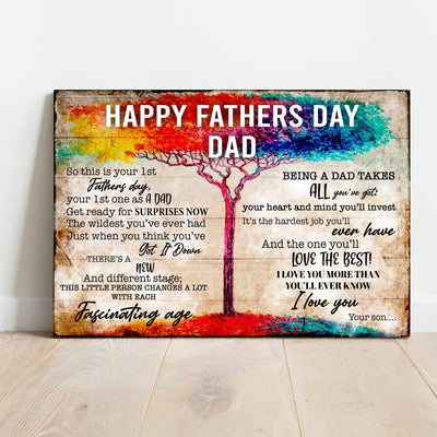 Gift From Son Happy  Father's Day Poster, Canvas