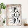 Personalized My Old Man Happy Father's Day Poster, Canvas