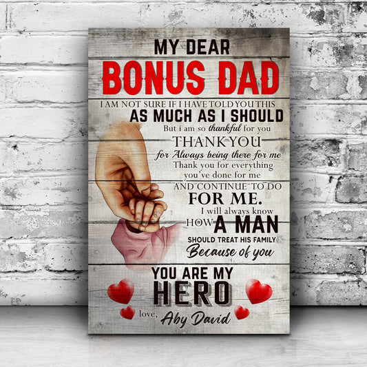 Póster personalizado para el Día del Padre, para mi padrastro y mi papá extra, lienzo