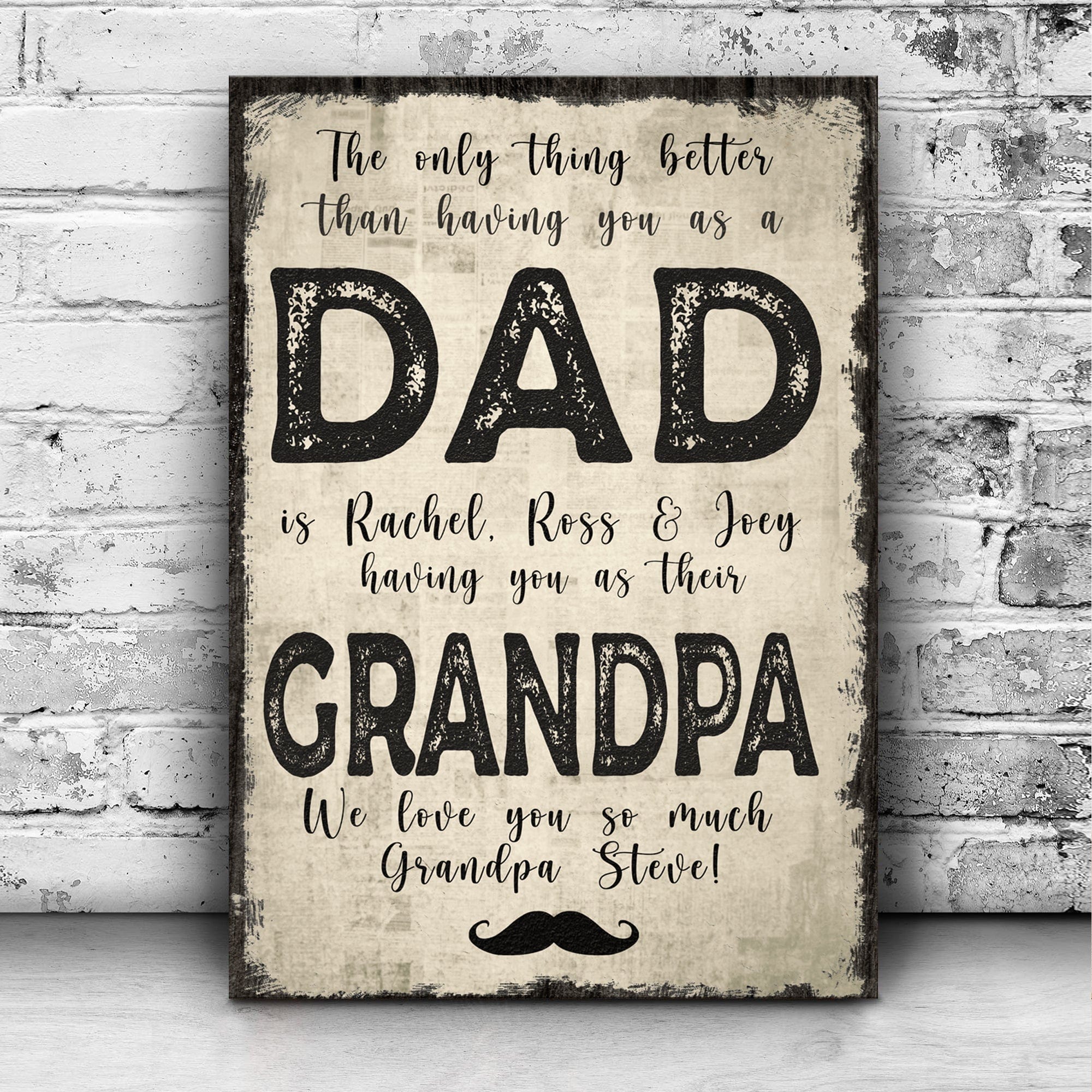 Personalized Grandpa We Love You So Much  Father's Day Poster, Canvas