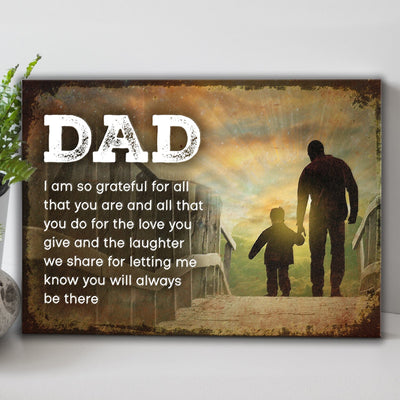 Dad I'm So Grateful Gift From Son Father's Day Poster, Canvas