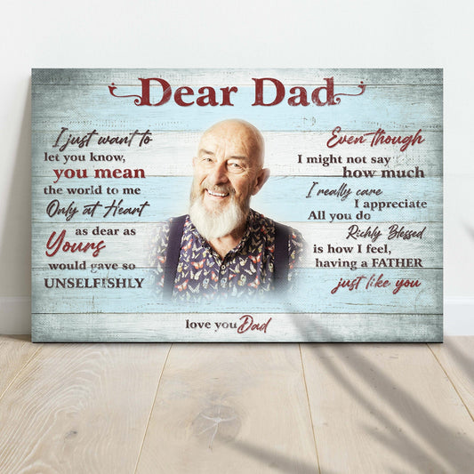 Póster personalizado del Día del Padre "Querido papá, significas mucho para mí", lienzo