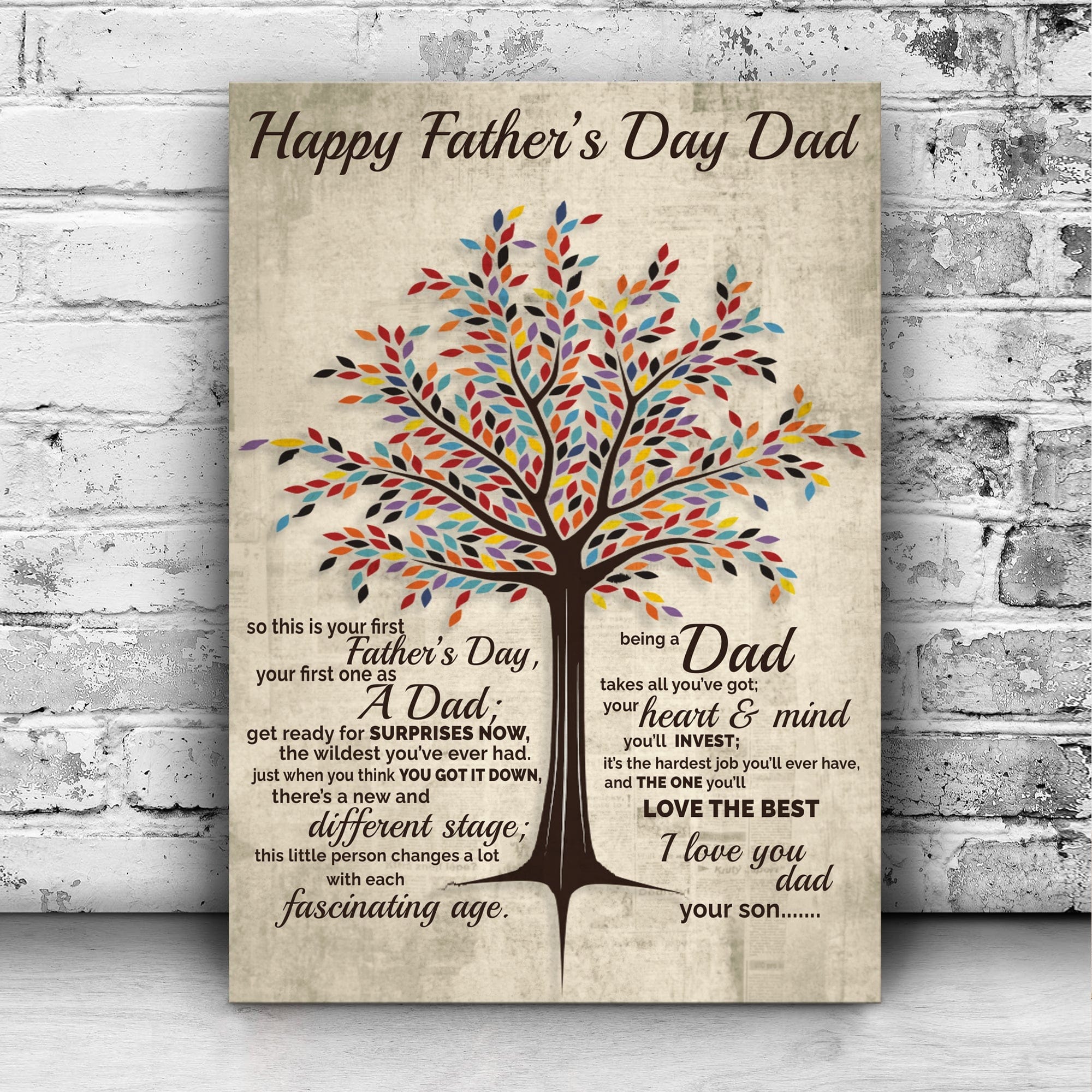 Gift From Son Happy  Father's Day Poster, Canvas