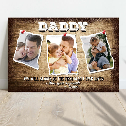 Póster personalizado del Día del Padre: Papá, el primer hombre que amé, lienzo