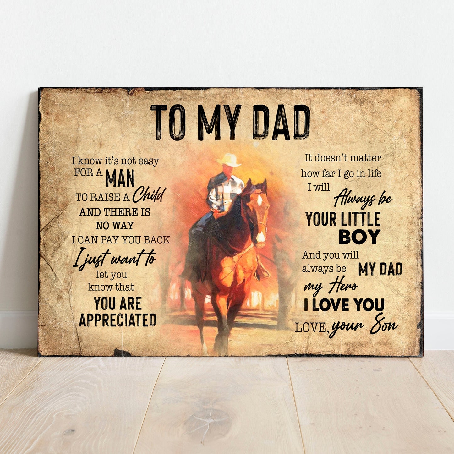 Póster personalizado para el Día del Padre, regalo de mi hijo para mi papá, lienzo