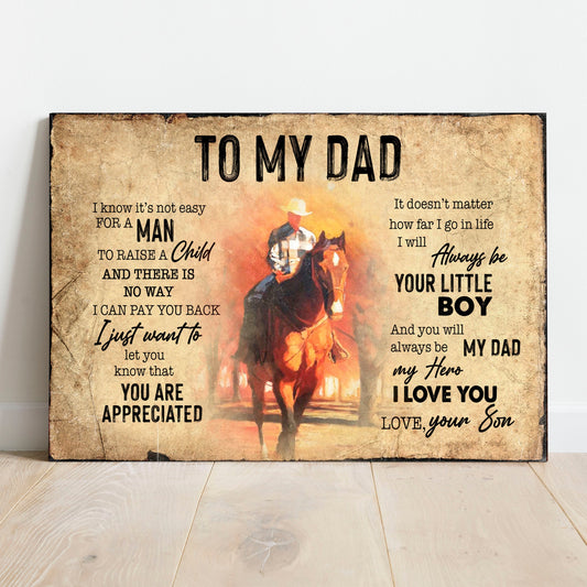 Póster personalizado para el Día del Padre, regalo de mi hijo para mi papá, lienzo