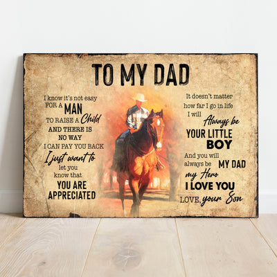 Personalized To My Dad Gift From Son Father's Day Poster, Canvas