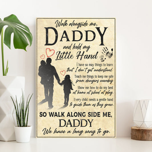 Camina junto a mí, papá, póster para el Día del Padre, lienzo