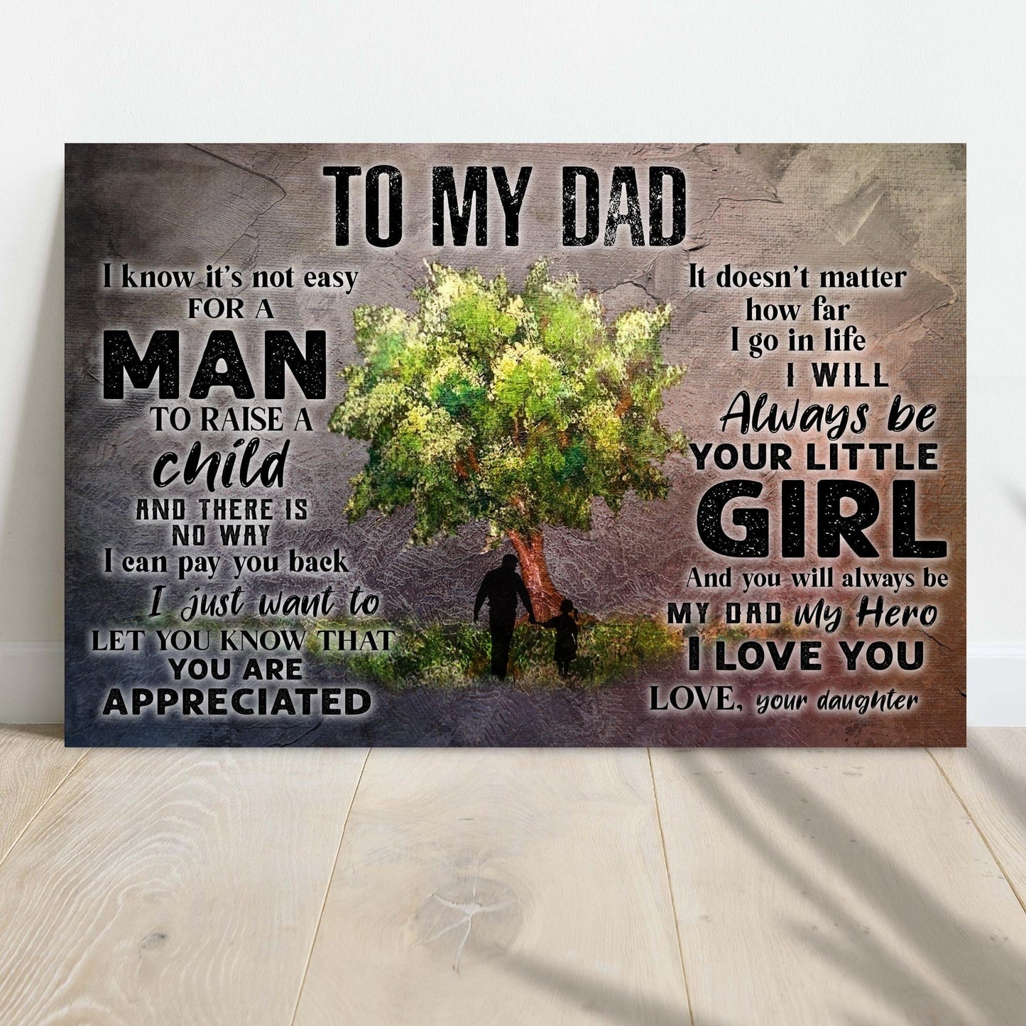 Póster del Día del Padre, regalo de mi hija para mi papá, lienzo