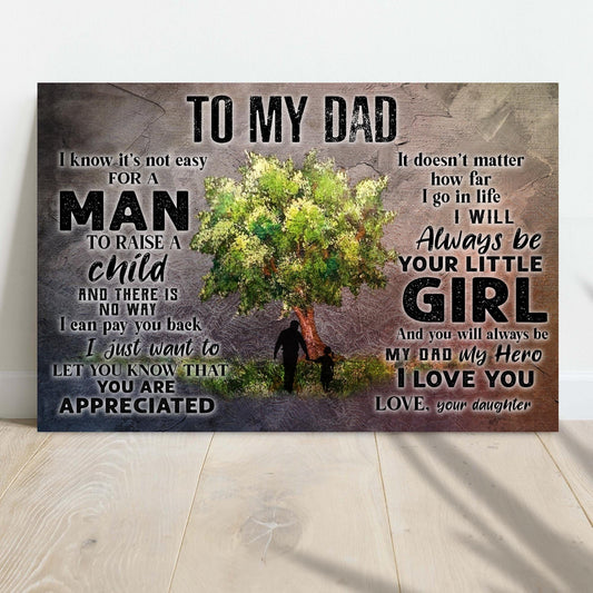 Póster del Día del Padre, regalo de mi hija para mi papá, lienzo