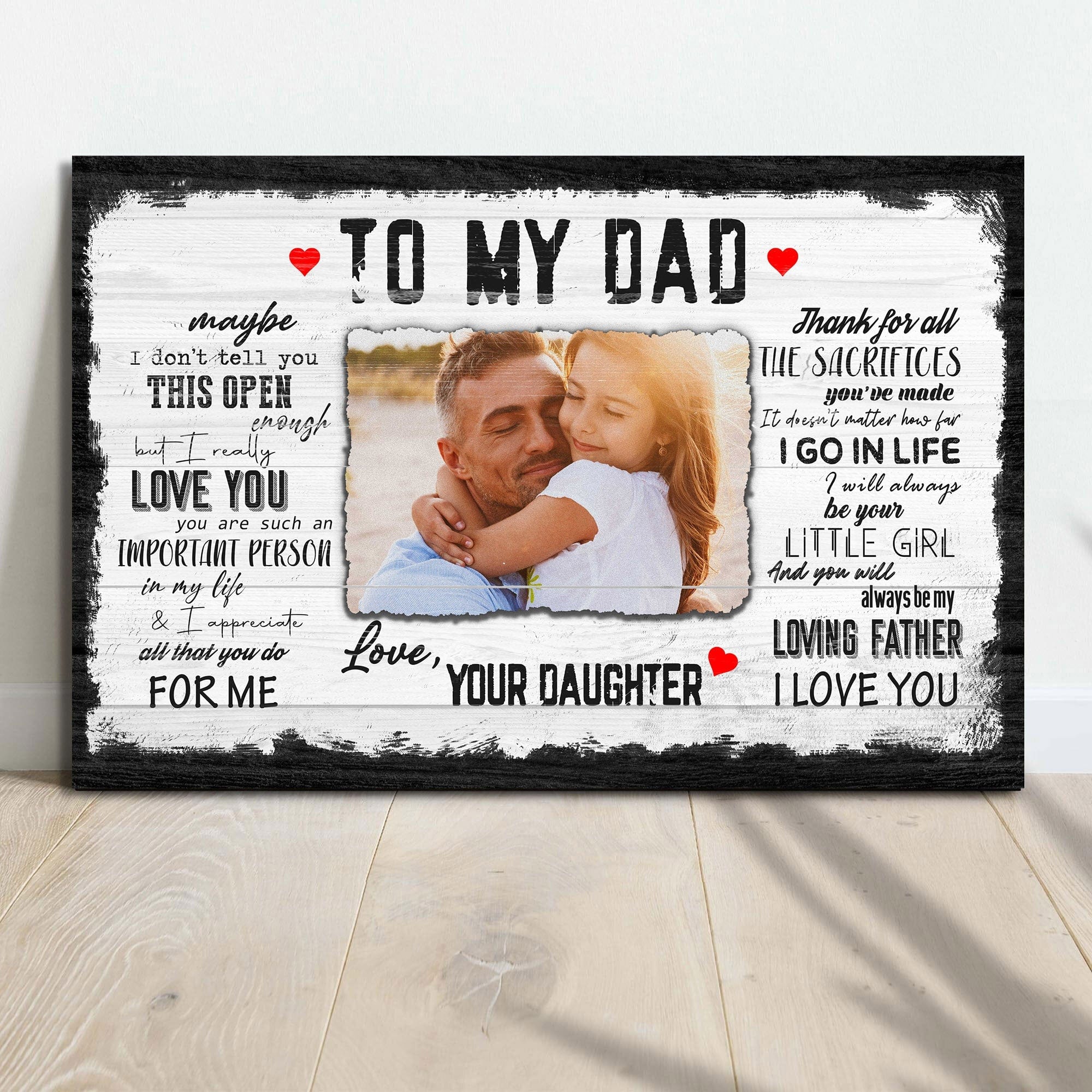 Personalized To My Dad Gift From Daughter Father's Day Poster, Canvas