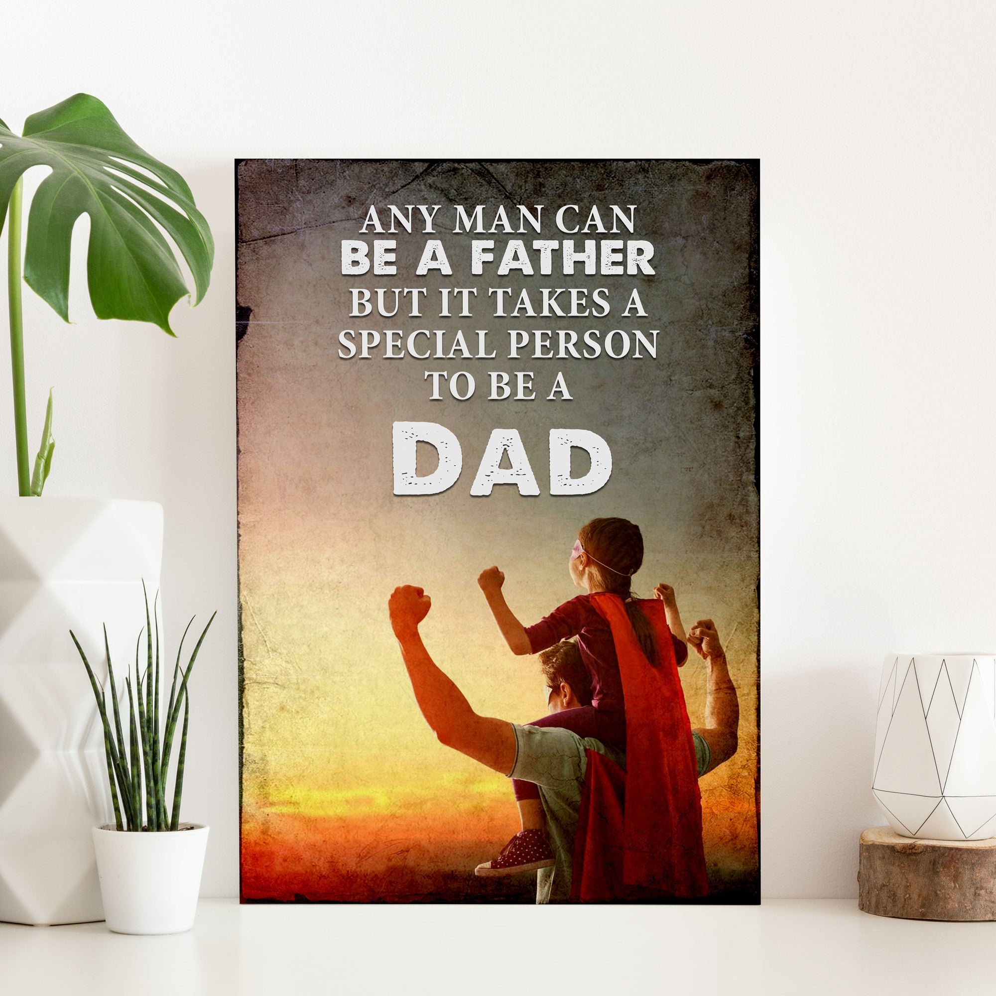 Se necesita una persona especial para ser papá. Póster, lienzo, regalo del Día del Padre de una hija