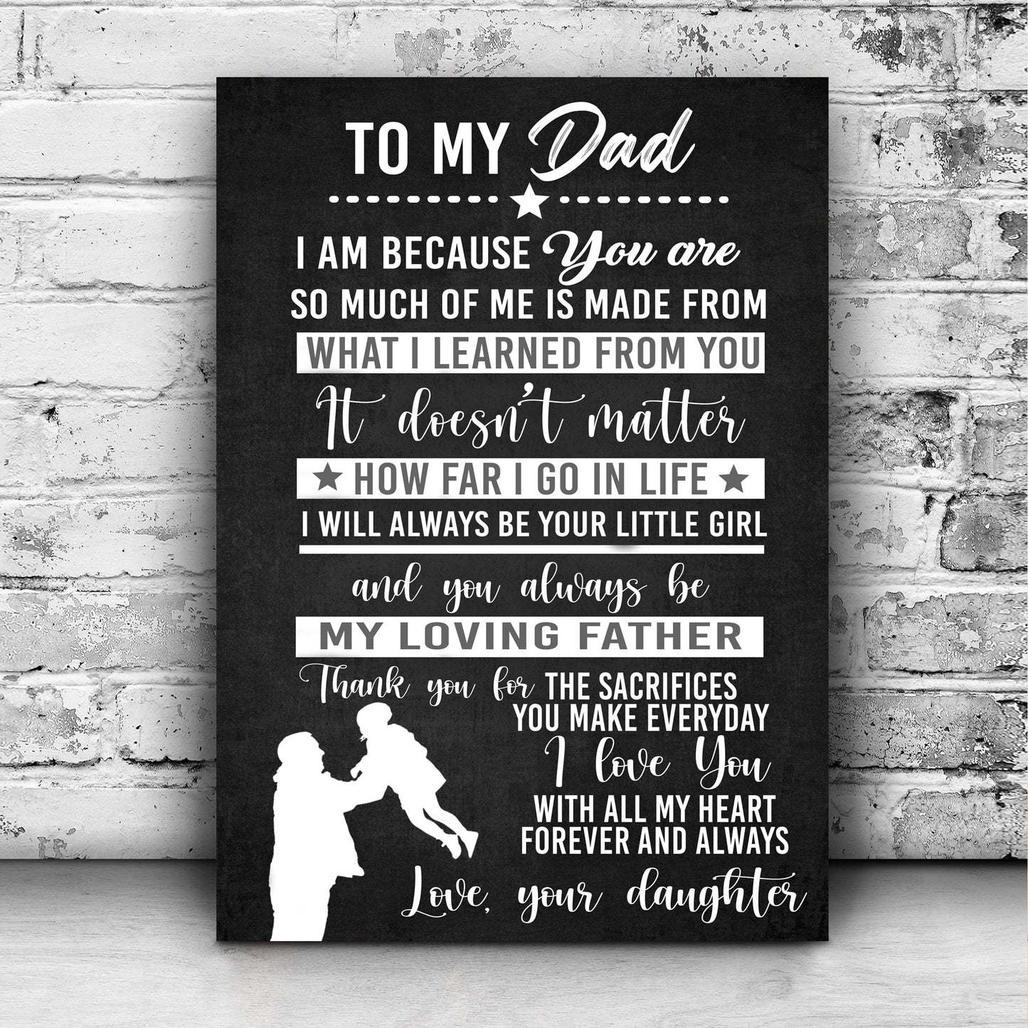 Póster del Día del Padre, regalo de mi hija para mi papá, lienzo