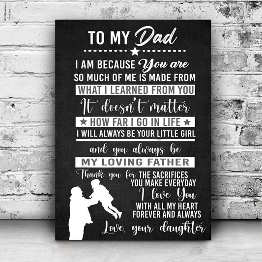 Póster del Día del Padre, regalo de mi hija para mi papá, lienzo