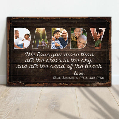 Personalized We Love You More Than Stars In Sky Father's Day Poster, Canvas