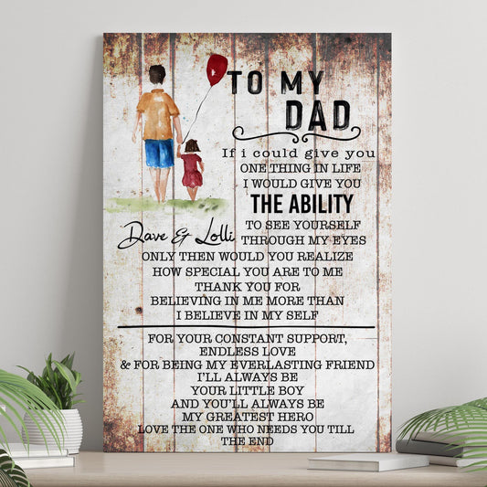 Póster personalizado para el Día del Padre con el amor de mi hija para mi papá