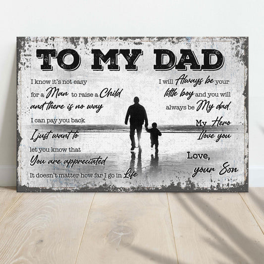 Para mi papá, amor de parte de mi hijo, póster del Día del Padre, lienzo