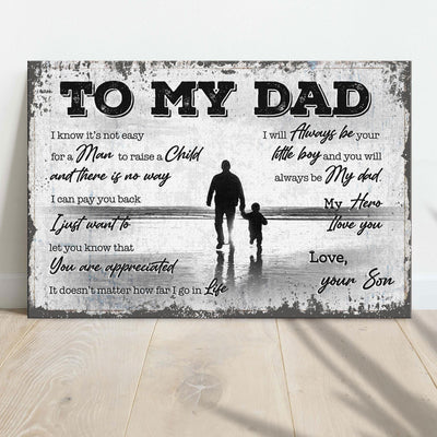 To My Dad Love From Son Father's Day Poster, Canvas