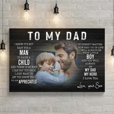 Personalized To My Dad Gift From Son Father's Day Poster, Canvas