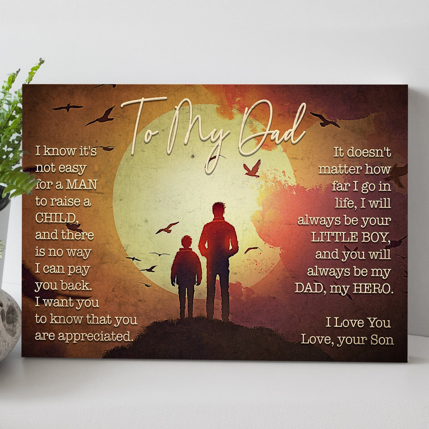 To My Dad Love From Son Father's Day Poster, Canvas